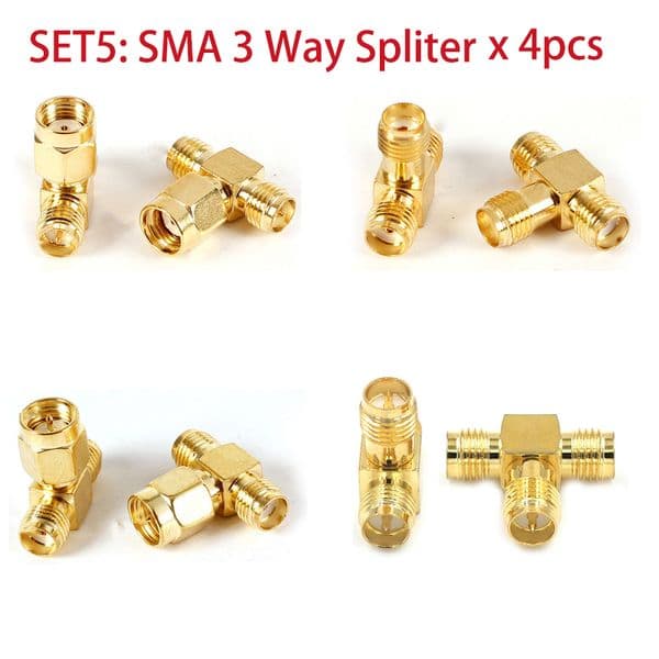 4 Piece/Set SMA BNC UHF To SMA BNC TNC UHF N F TV Male Female SO239 PL259 RF Coaxial Coax Adapter Connector Combination