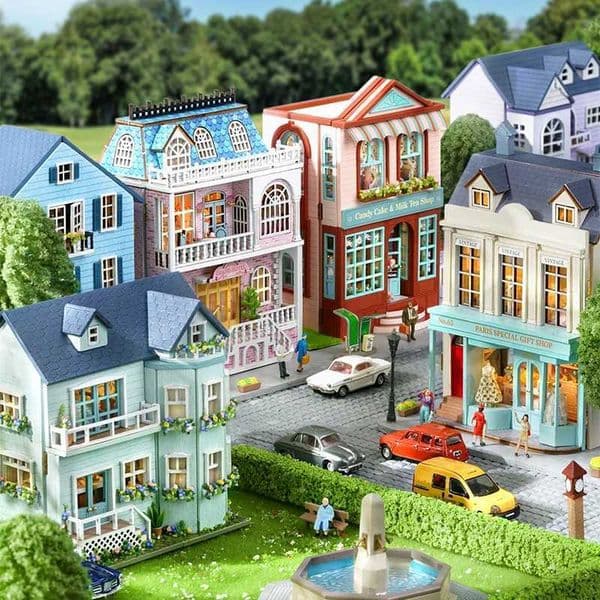 2026 new Doll House Accessories New Diy Wooden Mini Building Kit Furniture Dessert Shop Casa Girls Handmade Toys Christmas Gifts Design