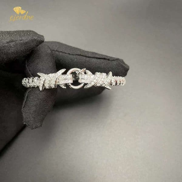 Luxury designers saturn Thorn planet diamond bangle women man white gold VVS Moissanite Iced Out Bracelet Party Gift