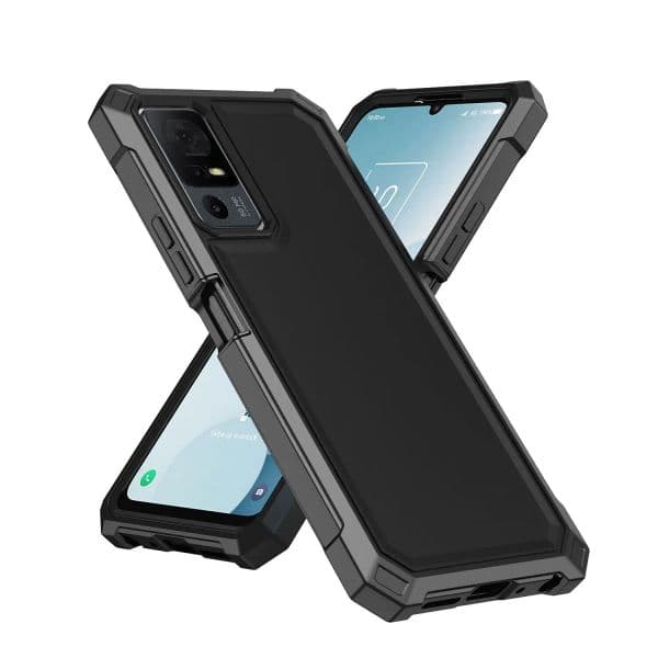For TCL 40 XL/TCL 40 SE Case Full Body Shockproof Impact Rugged Cover Silicone TPU Bumper +Tempered Glass Screen Protector