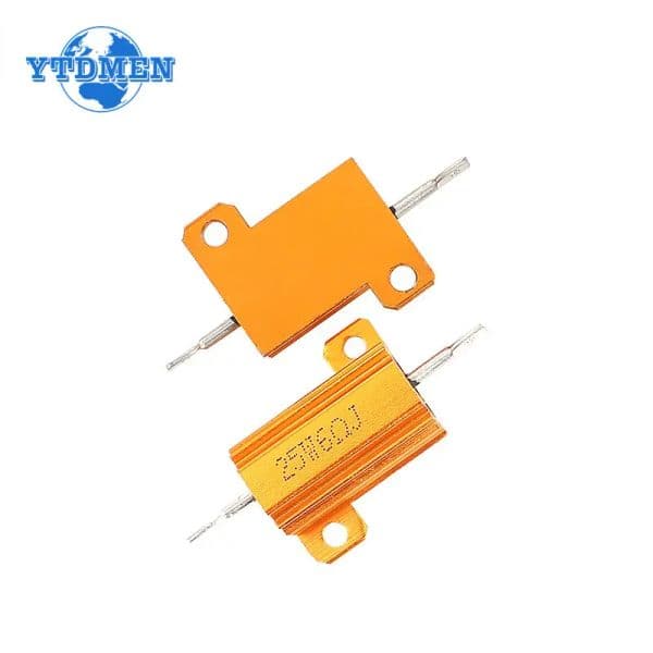 2PCS 10W 25W 50W 100W new 2025 Load Resistor Aluminum Power Metal Shell Case Wirewound Resistor 0.1~10K Ohm 10 200 500 1K 10K Resistance