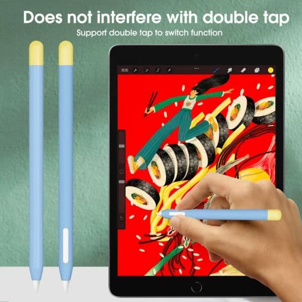 Stylus Cover Silicone Pen Case For Apple Pencil 2 Color Matching Stylus Protective Case Non-slip Anti-fall iPencil Skin Cover