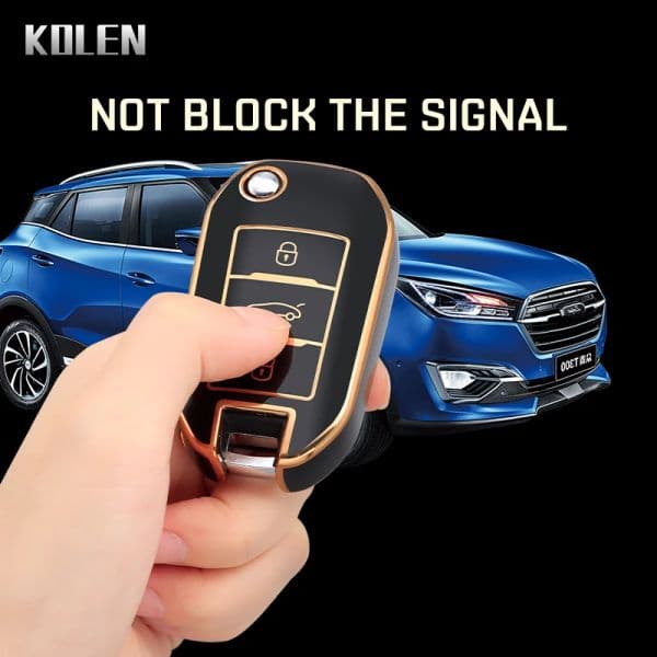 New TPU Car Flip Key Case Cover Shell For Peugeot 208 308 408 508 2008 3008 4008 5008 For Citroen C3 C4 CACTUS C6 C8 Accessories