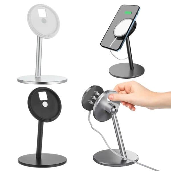 Phone Holder Stand for MagSafe Charger Adjustable Bracket for iPhone 12/iPhone 12 Pro/iPhone 12 Pro Max/iPhone 12 Mini