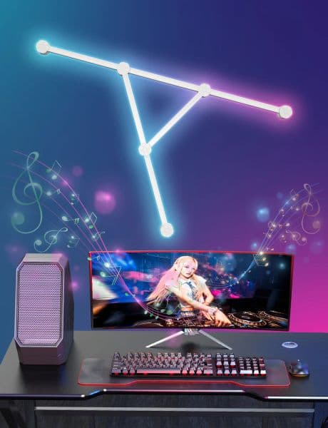 WIFI LED new Smart 2025 Wall Lamp RGBIC Light Bar DIY Atmosphere Night Light APP Music Rhythm TV Backlight Bedroom Game Room Decoration