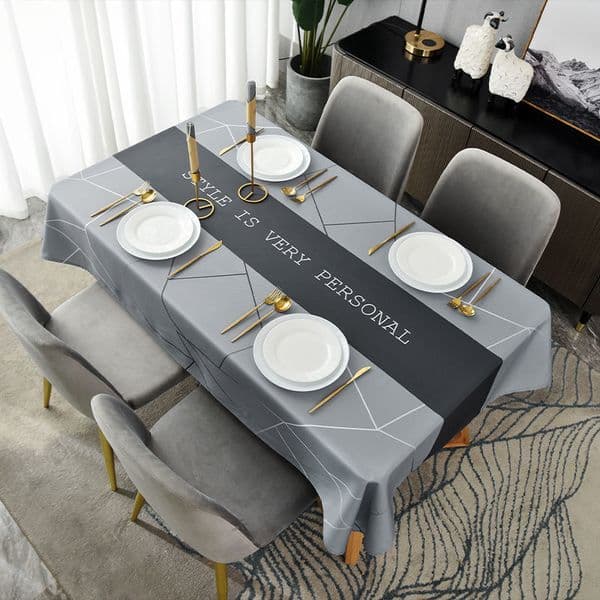 Nordic Geometry Rectangle Tablecloth Holiday Party Decorations Reusable Waterproof Fabric Table Covers for Kitchen Table Decor