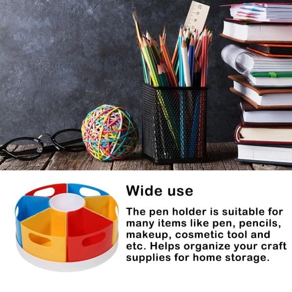 Desktop Rotate Pencil Organizer Storage Box Pen Holder For Kids Classroom School Stationery Dormitory Supplies