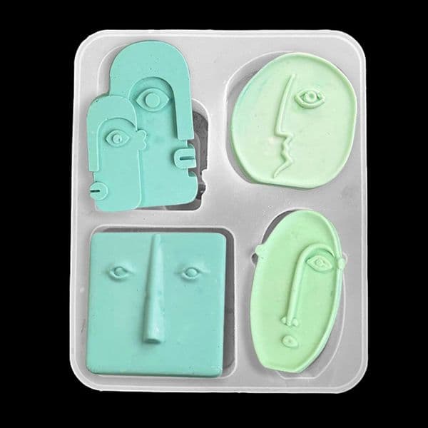 New Nordic Design Silicone Candle Mold Handmade Abstract Human Face Plaster Epoxy Resin Aromath Soap Molds Home Decor Craft