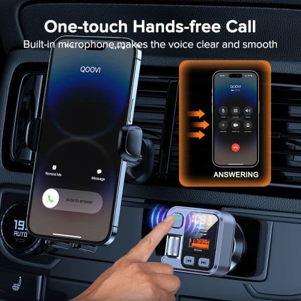 New FM Transmitter Handsfree Car Bluetooth 5.1 MP3 Player Stereo Car FM Modulator PD30W Quick Charge Car Aux Bluetooth Adapter