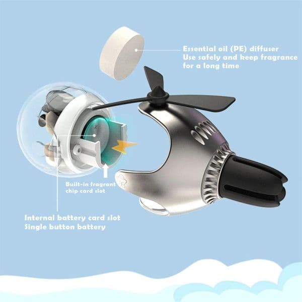 Bear Pilot Rotating Propeller Car Fragrance Air Fresheners Cute Car Diffuser Helicopter Flavoring for Cars