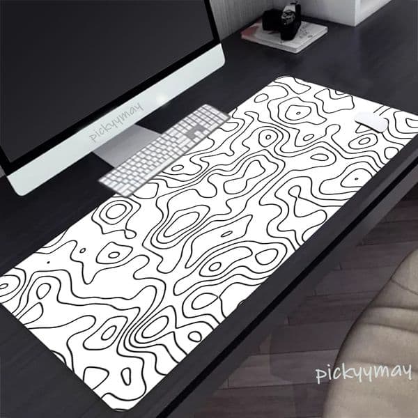 2026 New New Black And Outdoor White Large outdoor Mouse Pad 100X50cm Computer Mousepad Company Gaming Mausepad Keyboard Mat Office Desk Mats Abstract Art Free