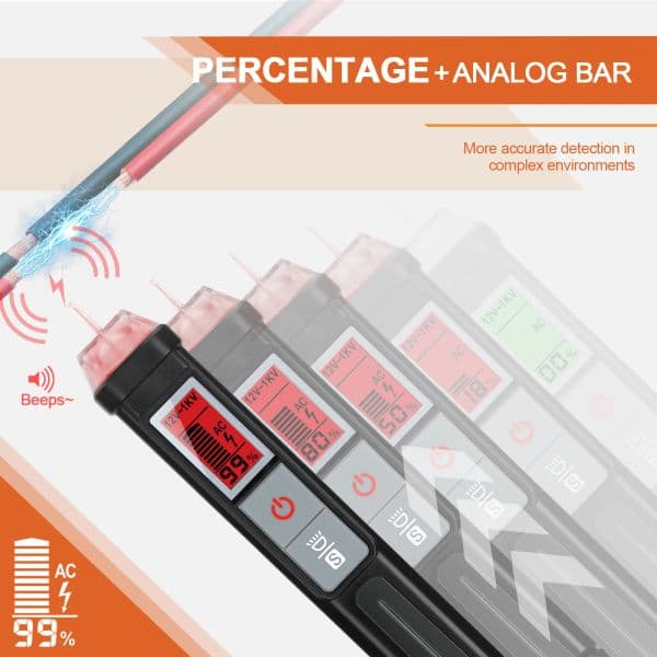 Non-Contact Voltage Detector Electrical Pen 12-1000V AC Voltage Tester Smart Breakpoint Finder Tester Pen With LCD Display