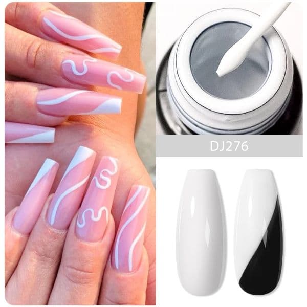 MEET ACROSS 5ml Glitter Purple Nail Liner Gel Polish Dream Color French Pull Line Painting UV Gel Varnish DIY Nail Art Manicure