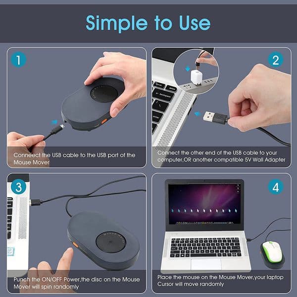 Simulate Mouse Movement Mouse Mover Prevent Computer Inactive/Lock Computer Mechanical Automatic Mouse Jiggler