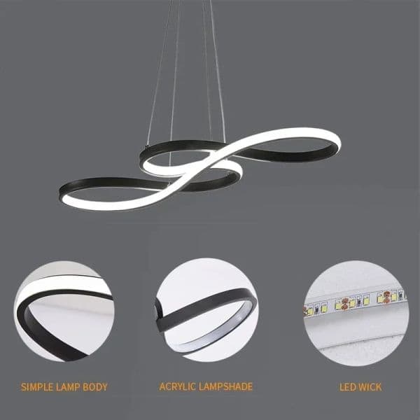 Nordic LED Pendant Light Fixtures dining room Living Room Kitchen black Music shape hanging new Lamp home 2025 decor indoor lighting 220