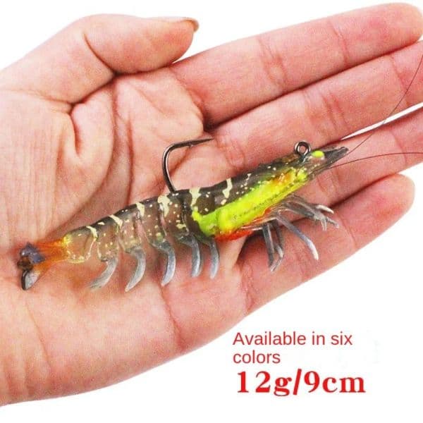 Creative 9cm 12g Luminous Prawn Lure Biomimetic Flat Claw/Classic Shrimp Fake Bait Hook Worm Silicone Sea Fishing Lure Tools