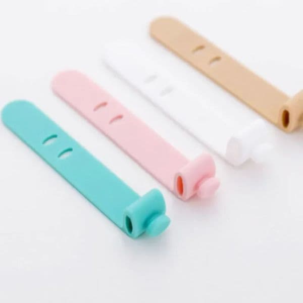 Mobile Phone Data Cable Winder Earphone Clip Charger Cable Organizer Management Soft Silicone Wire Cord Fixer Holder Wire Belt