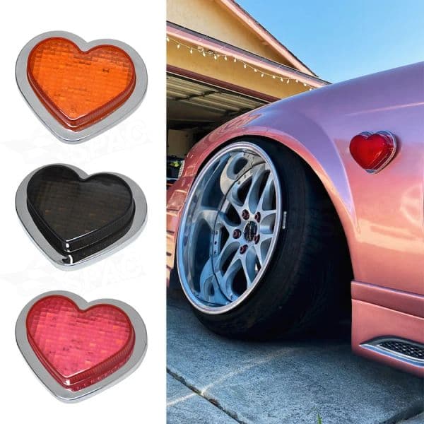 1pcs 12V Heart Shaped LED Light Side Marker Indicators Turn 2025 Signal Japanese new Style Car Accessories