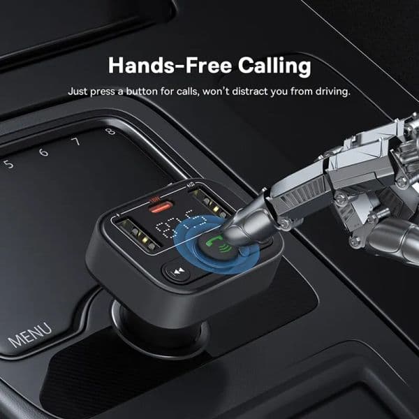 Baseus Bluetooth 5.3 FM Transmitter PD 18W Car Charger Dual USB Car Mp3 Player Radio Modulator for Car Handsfree Phone Music