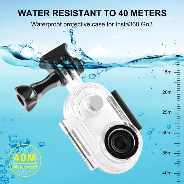 PULUZ For Insta360 GO 3 40m Underwater Waterproof Housing Case with Base Adapter & Screw (Transparent)