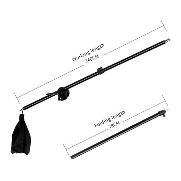 SH Photo Studio 2M 2-in-1 Light Stand with 1.4M Boom Arm And Empty Sandbag For Supporting Softbox Lighting Photography Tripod
