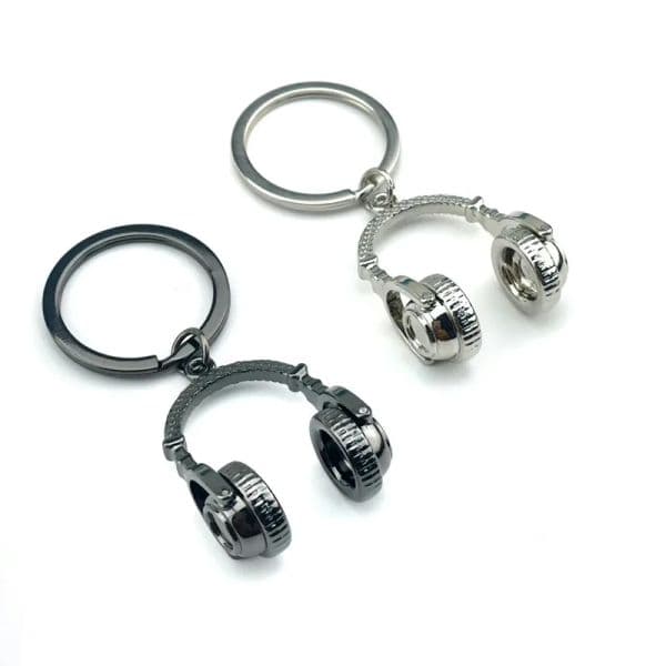 New Music Headset Keychain Microphone Guitar Key Ring Singer Key Chains For Women Men DIY Handmade Jewelry Party Gifts