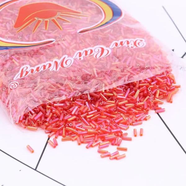 2x6mm Austrian Crystal Glass Tube Round Seed Beads Long Tube Bead for Garment Sew Accessories Necklace DIY Jewelry Making