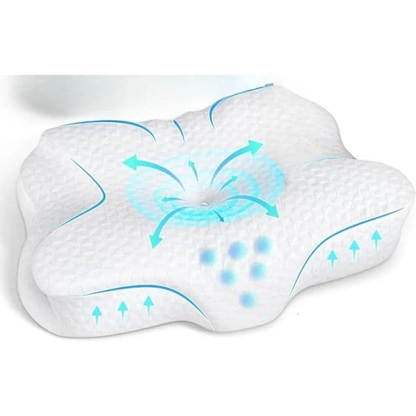 Ergonomic Contoured Orthopedic Cooling Bed Pillow for Side Sleeping Pillows Back and Stomach Sleepers Cushion Travel Neck Home 240514