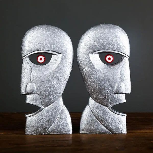 Division Bell Heads Sculpture Resin Crafts Statue Head Home Decoration Desk Accessories Drop 240528