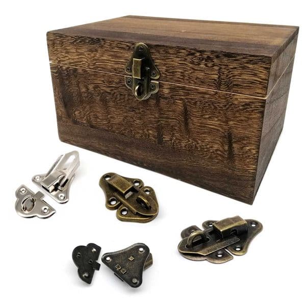 Jewelry Chest Wooden Gift Wine Box Case Latch Hasp Hook Clasp Suitcase Trunk Toggle Can Hold Lock Padlock Lockable with screws