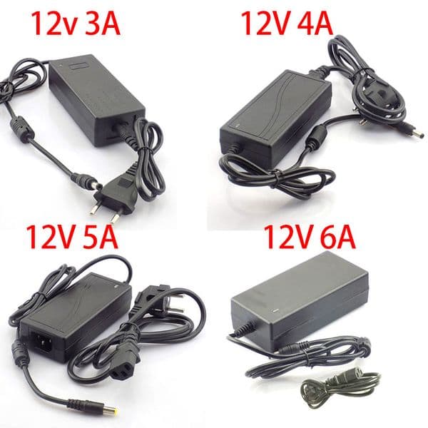 AC DC 240V 12V 3a 4A 5A 6A 8A US EU Plug 5.5mm x 2.5mm LED Power Adapter Supply Charger driver adaptor for LED Strip Lamp light