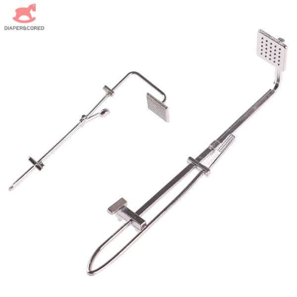 Dollhouse Miniature Alloy Bathroom Bath Shower Mini Bathroom Bath Shower Model Pretend Toy For Doll Accessories