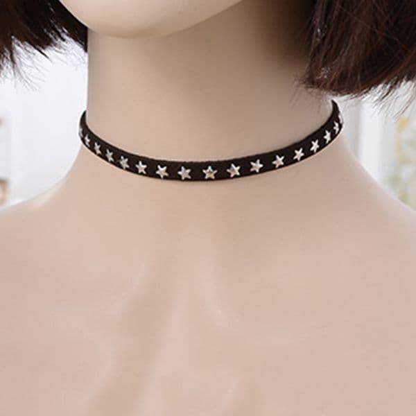 Simple Vintage Short Star Choker For Women Punk Neck Jewelry Goth Tattoo Black Velvet Necklace Chocker Collar Party Gift