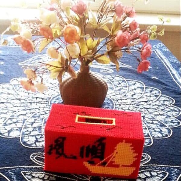 17x11x10cm Everything is going smoothly storage tissue box embroidery kit DIY handmade craft set Crocheting knitting needlework
