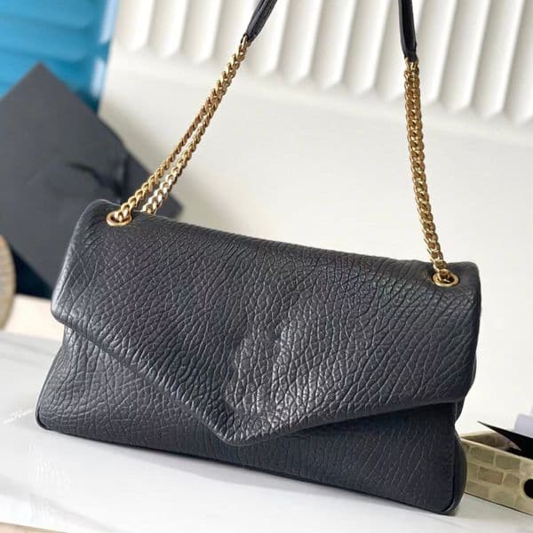 Top Quality Calypso Large In Grained Lambskin Envelope Designer Genuine Leather Crossbody Snap Button Closure Shoulder Bag Bronze Hardware Handbag