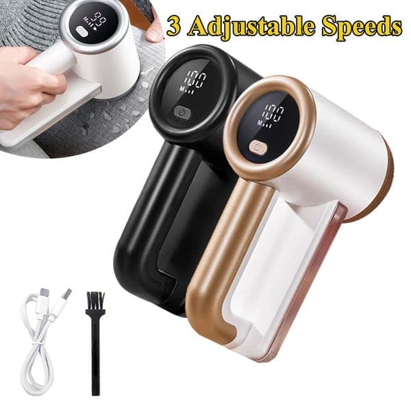USB Rechargeable Electric Lint Remover 3 Speeds 2000mAh LED Display Hairball Trimmer Fuzz Remover for Sweater Bedding Sheets 240529