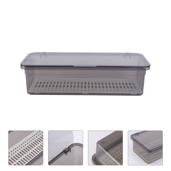 Chopsticks Drain Storage Box Kitchen Tray Utensil Organizer Flatware Drain dust-proof storage box Tray Flatware Tray with Cover