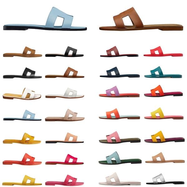 Designer Summer Sandals Luxury Oran Sandals Slipper Women's slide Flat Flip flops Crocodile slipper Women's Beach Sandals Leather slippers