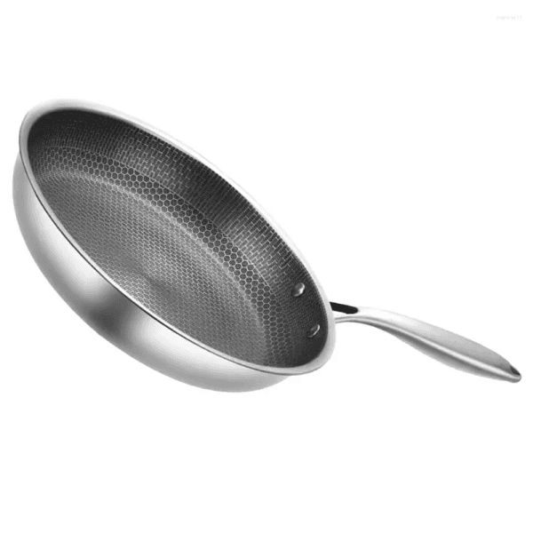 Pans Stainless Steel Wok Non Stick Frying Egg Kitchen Cookware Honeycomb Skillet Household Nonstick Fy8770 0702