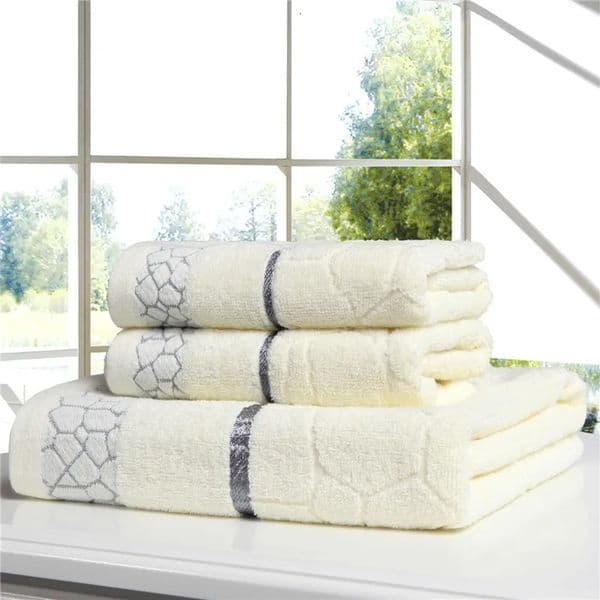 3-piece towel set of 100% cotton face towels 34 * 72 * 2shower towels 70 * 140cm pink beach geometry household bathroom towels adult bathroom towels 241202