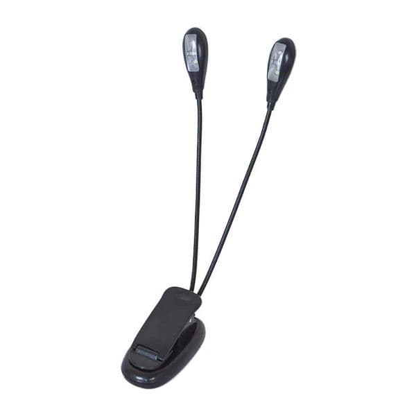 Black Clip-on 2 Dual Arms 4 LED Flexible Book Music Stand Light Eye Protection Adjustable Desk Lamp for Reading Work Home Supply Z241130