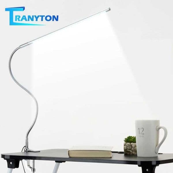Long Arm Table Lamp 48 LEDs Clip Mounted Office LED Desk Lamp USB Flexible Gooseneck Eye-protection Reading Lamps for Work Study Z241130