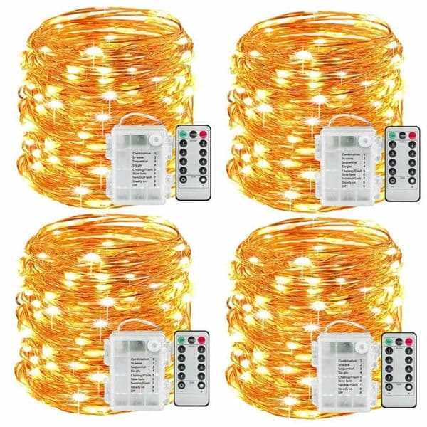 LED string 1M 3M 7M 8 Modes Waterproof Copper Wire Lights LED Fairy Lights Battery Operated Remote control Wedding Chrismas Gard Z241203
