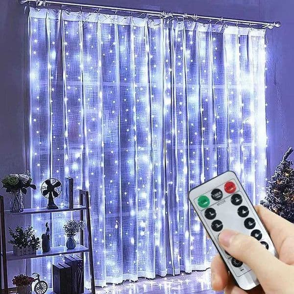 Home Window DIY Decor Party Decoration Wedding Curtain Light Birthday USB 3/4/6M 8 Mode LED Christmas Garland Fairy String Light Z241203