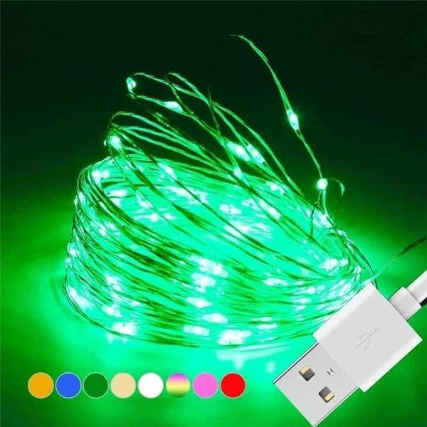 1M 2M 5M 10M USB Powered LED String lights Silver Wire Fairy Garland New Year Decor Wedding Christmas Decoration for Home Room Z241203