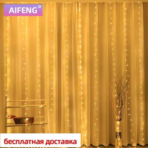 USB Warm White LED String Light 8 Mode Christmas Fairy Garland Curtain Light Decor For Home Holiday Decorative New Year Lamp Z241203