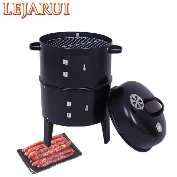 3 In 1 Bbq Smoker Outdoor Courtyard Barbecue Stove Firewood Stove Portable Barbecue Stove Carbon Charcoal Bbq Grill