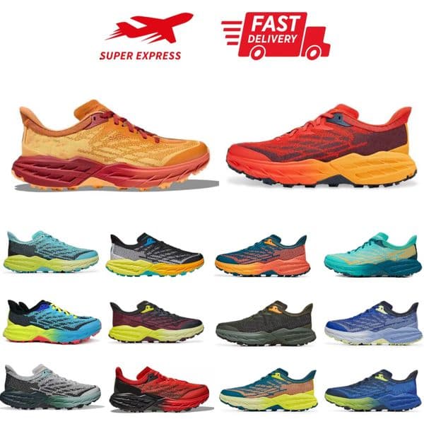 Speedgoat 5 Outdoor Hiking Shoes Men's and women's Casual Shoes hokasss Designer Sneakers Running Shoes White Black Sizes 36-45