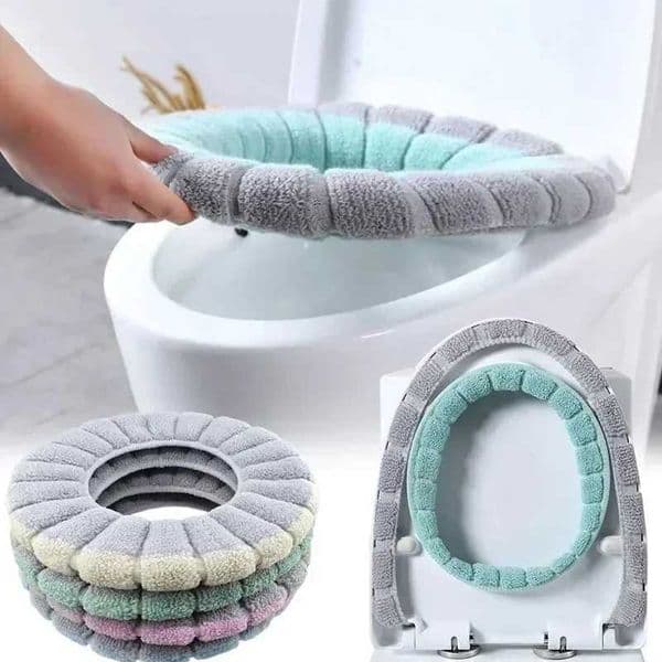 Universal toilet seat cover winter warm soft seat cushion O-shaped wool pad bathroom cushion with handle bathroom accessory bathroom cushion W241204
