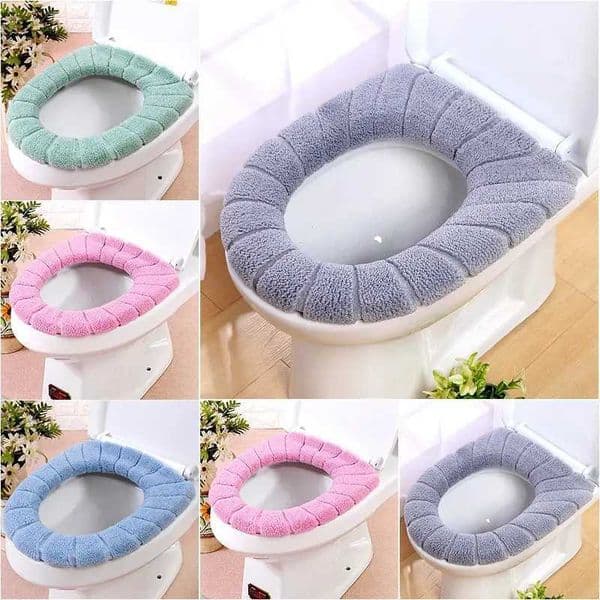 Toilet seat cushion equipment with wool pad 2PCS household toilet ring all season universal toilet seat cover cushion W241204